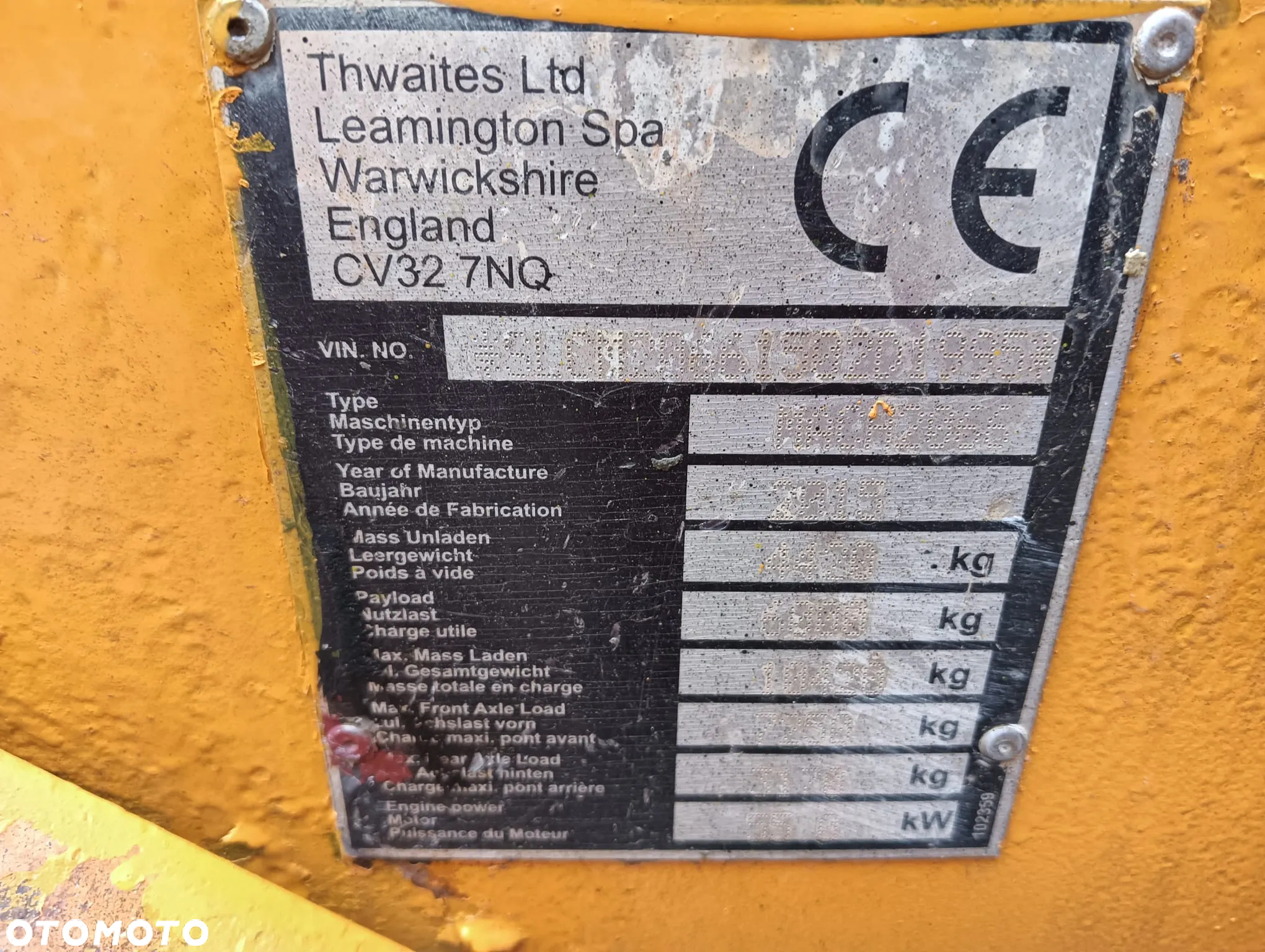 Thwaites 2015 r | 6 ton | 3 300 mth | wozidło budowlane obrotowe - 5