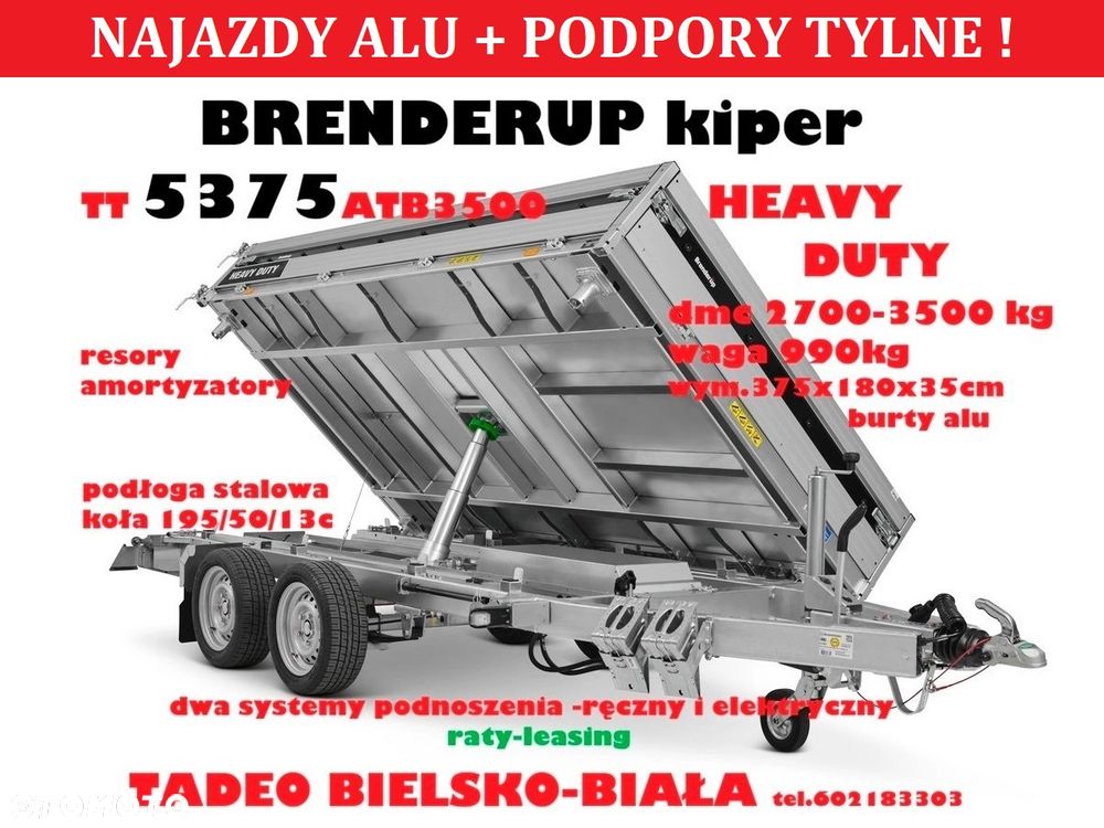 Brenderup TT5375ATB3500 HD + NAJAZDY ALU + PODPORY
