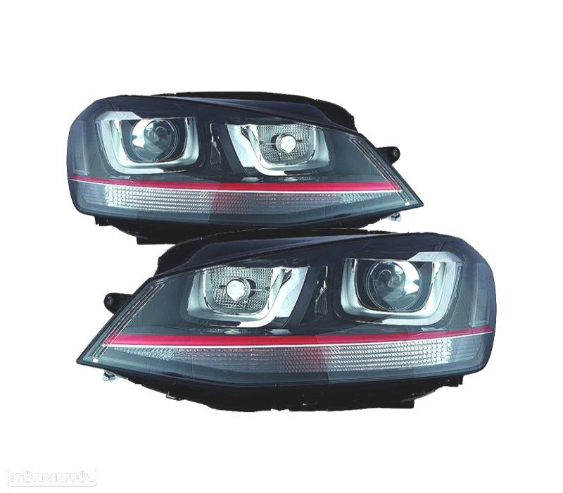 FAROÍS XENON VOLKSWAGEN VW GOLF VII GTI GTD 12-17 FUNDO PRETO - 1