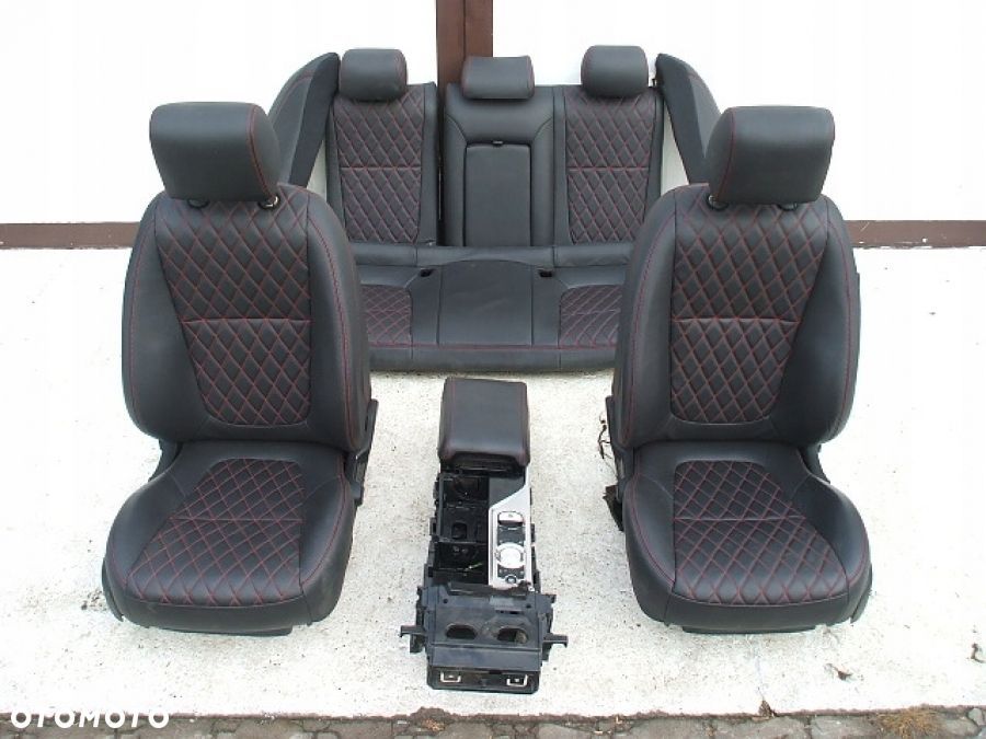 JAGUAR XF X250 lift FOTELE FOTEL komplet skóra czerwona nitka - 2