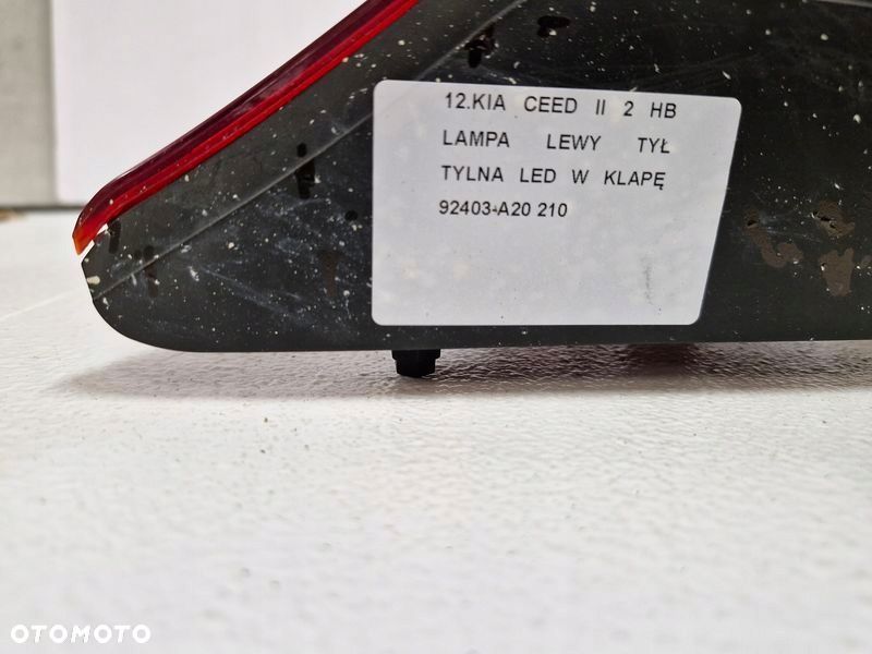 kia ceed 2 ii hb lampa lewy tył lewa tylna led w klapę 92403-a20 - 6