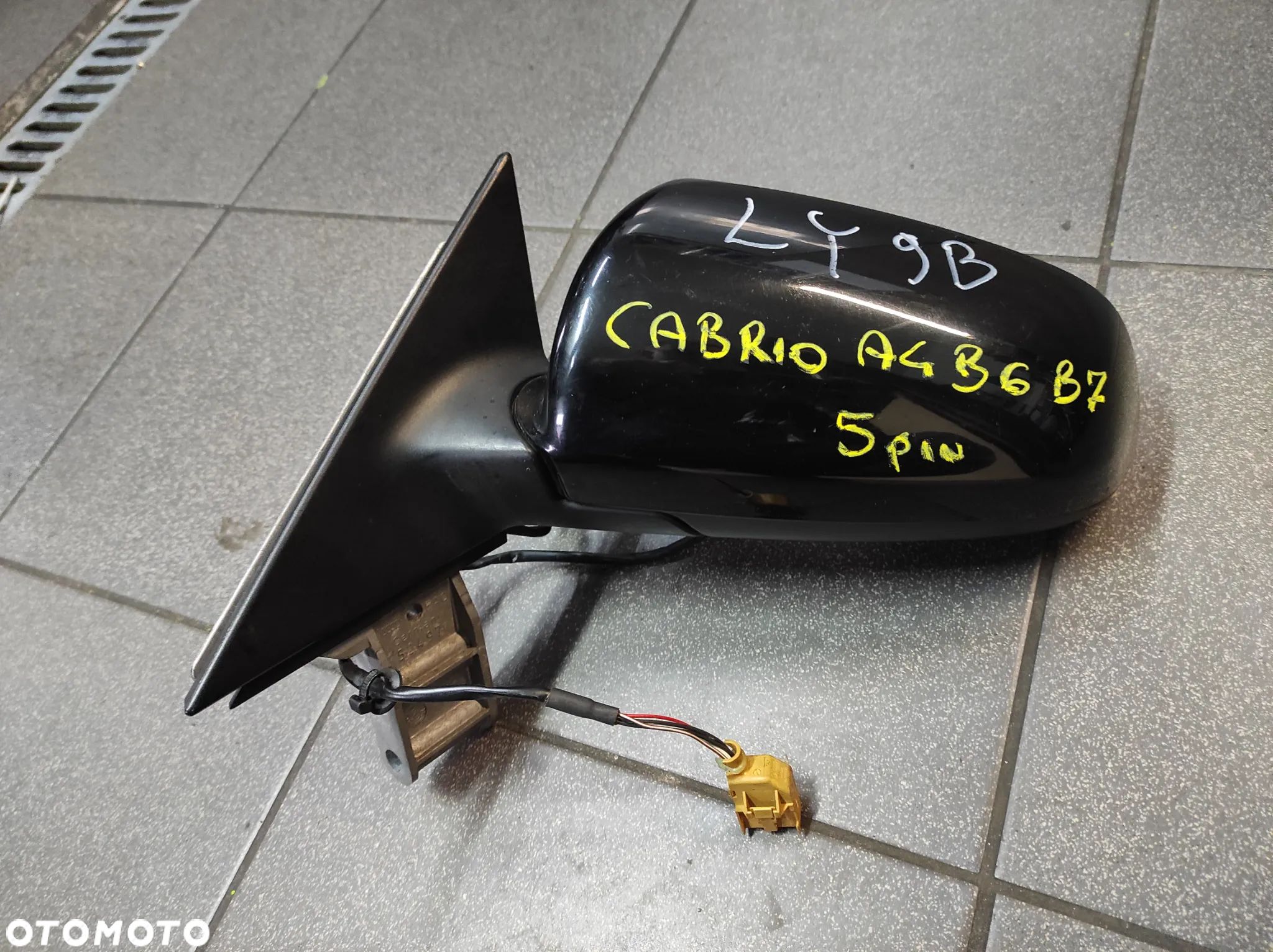 LUSTERKO BOCZNE LEWE 5 PIN AUDI A4 B6 B7 CABRIO LY9B CZARNE EUROPA WYSYŁKA !!! - 1