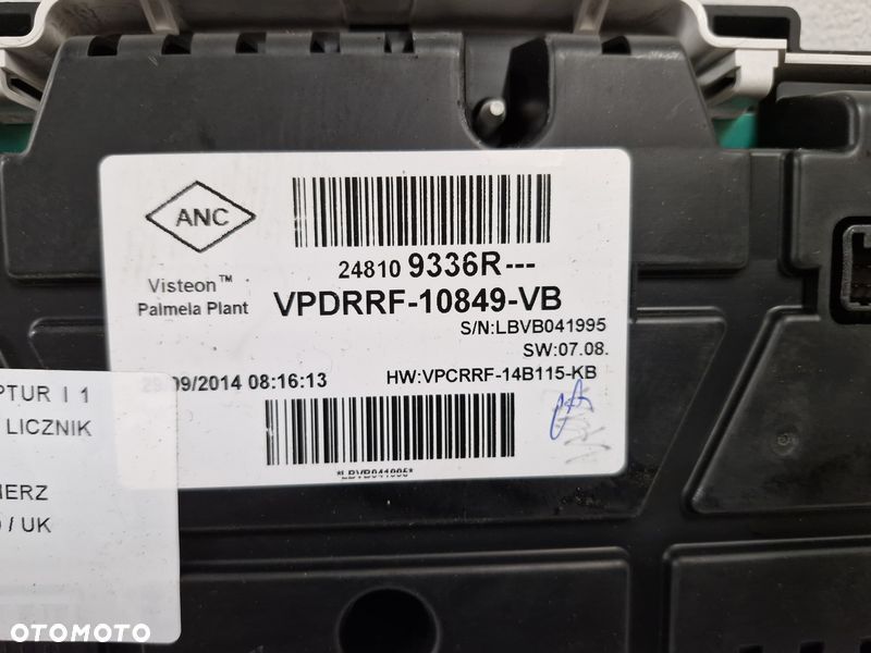 renault captur 1 i clio iv 1.5 dci licznik zegary prędkościomierz uk 248109336r - 8