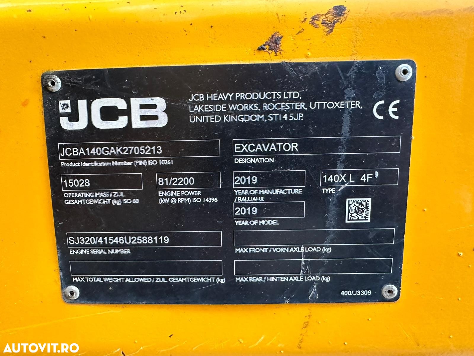 JCB 140XL FL Excavator - 8