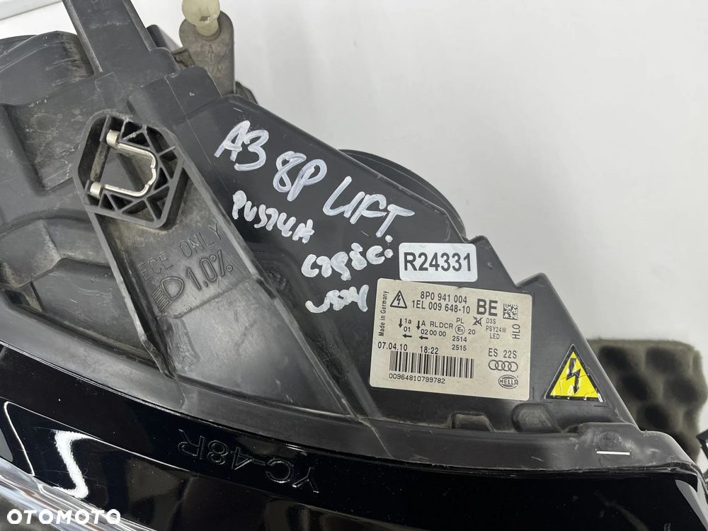 Lampa reflektor Audi A3 8p LIFT 08-13r. PRAWA przednia Bi-xenon + LED Europa oryginał prawy przód 8p - 16