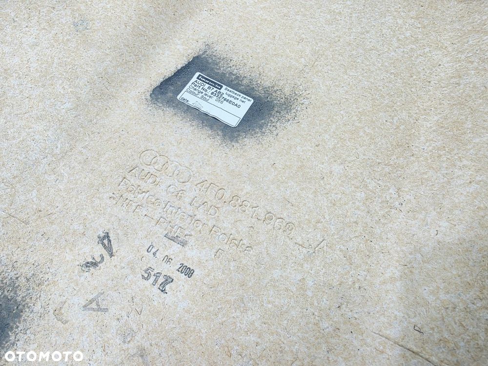 OSŁONA TYLNA FOTELA Z SIATKĄ AUDI A3 8P A4 B7 A6 C6 4F0881969A CZARNA - 7