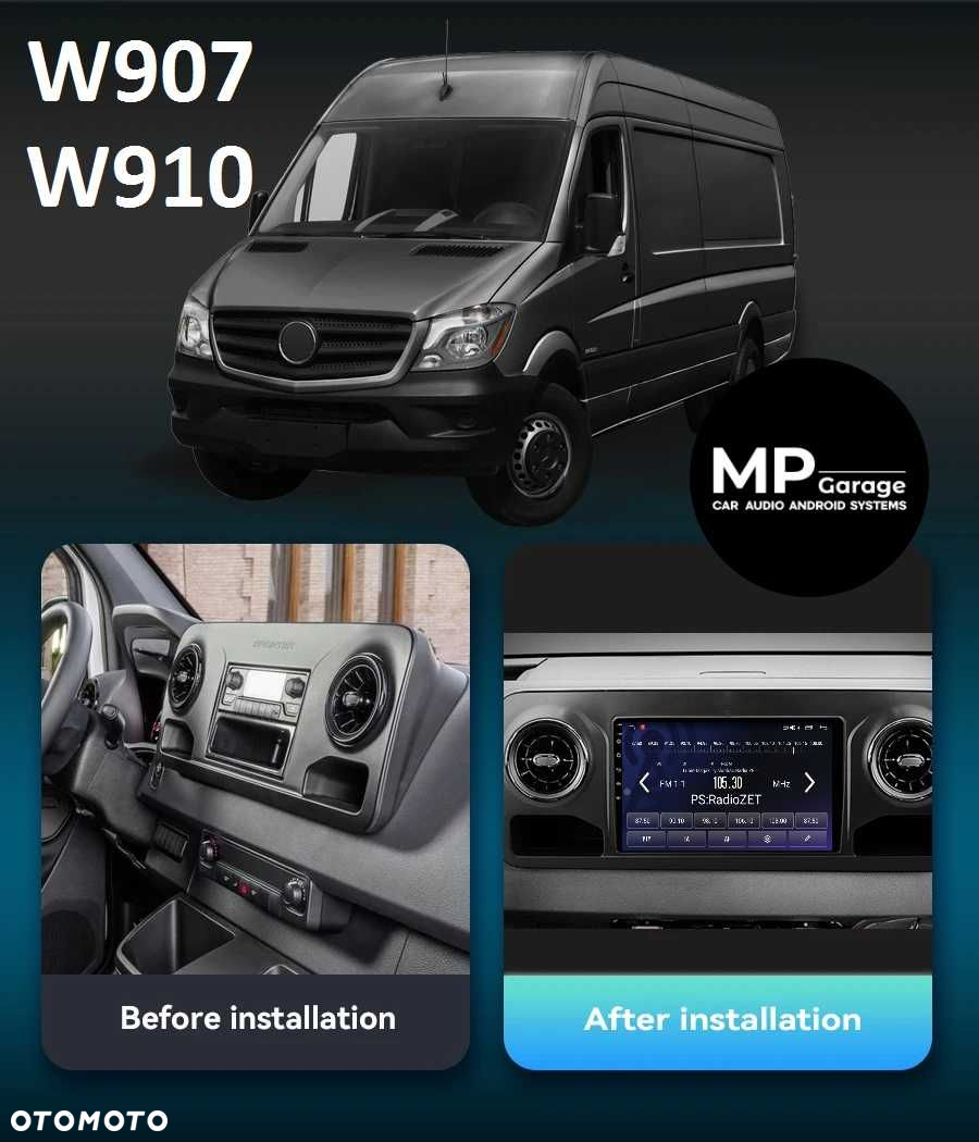 MB Sprinter W907 W910 Radio Android Nawigacja CarPlay/AA 4G Qled FV PL - 6