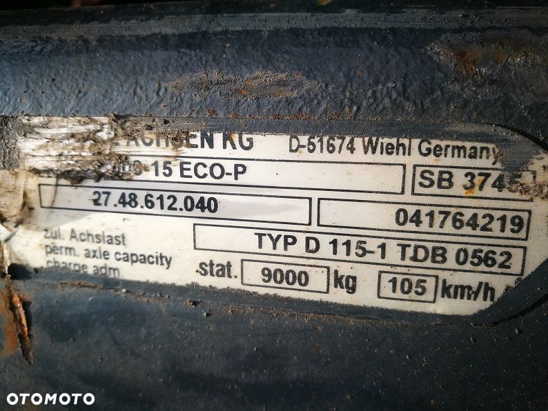 OŚ BPW SKHSF 9008 ECO PLUS TARCZA PIASTA RURA  ZACISK HAMULCOWY CZĘŚCI - 2