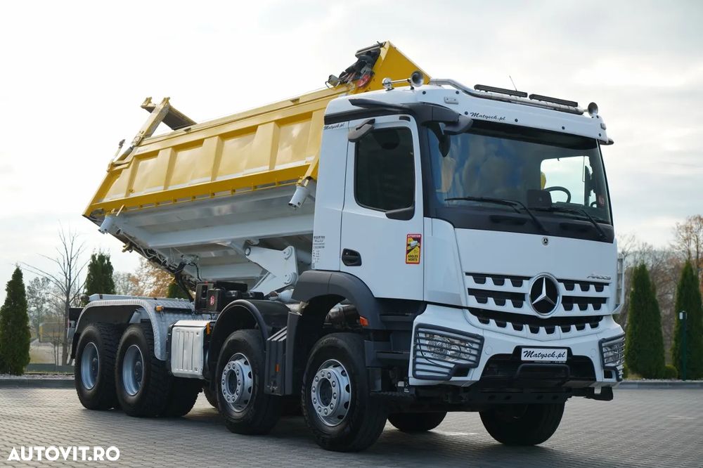Mercedes-Benz AROCS 3243 / 8x4 / BASCULĂ DUBLU 6,2 M / HAYON HIDRODOXY / CLAPETĂ HIDRODOXY / AUTOMATĂ / ANVELOPE 100% / EURO 6 / 2021 - 10