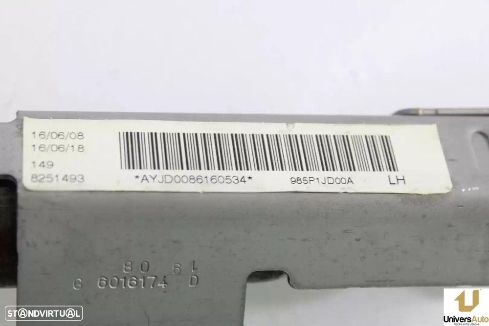 AIRBAG CORTINA FRONTAL ESQUERDO NISSAN QASHQAI / QASHQAI +2 I 2008 -985P1JD00A - 1