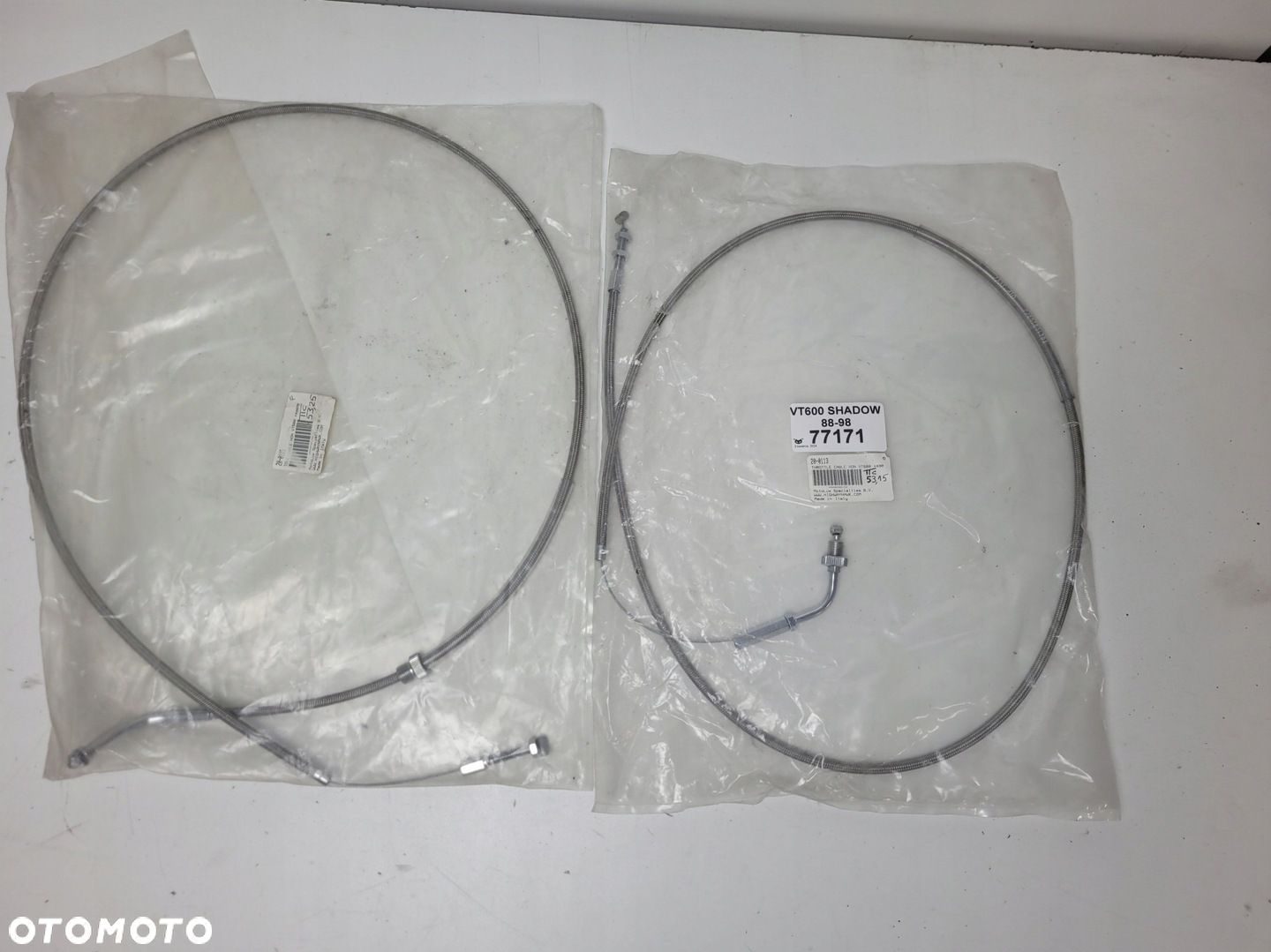 HONDA VT 600C SHADOW 88-98 LINKA GAZU 2szt 40cm W OPLOCIE STALOWYM HIGHWAY - 1