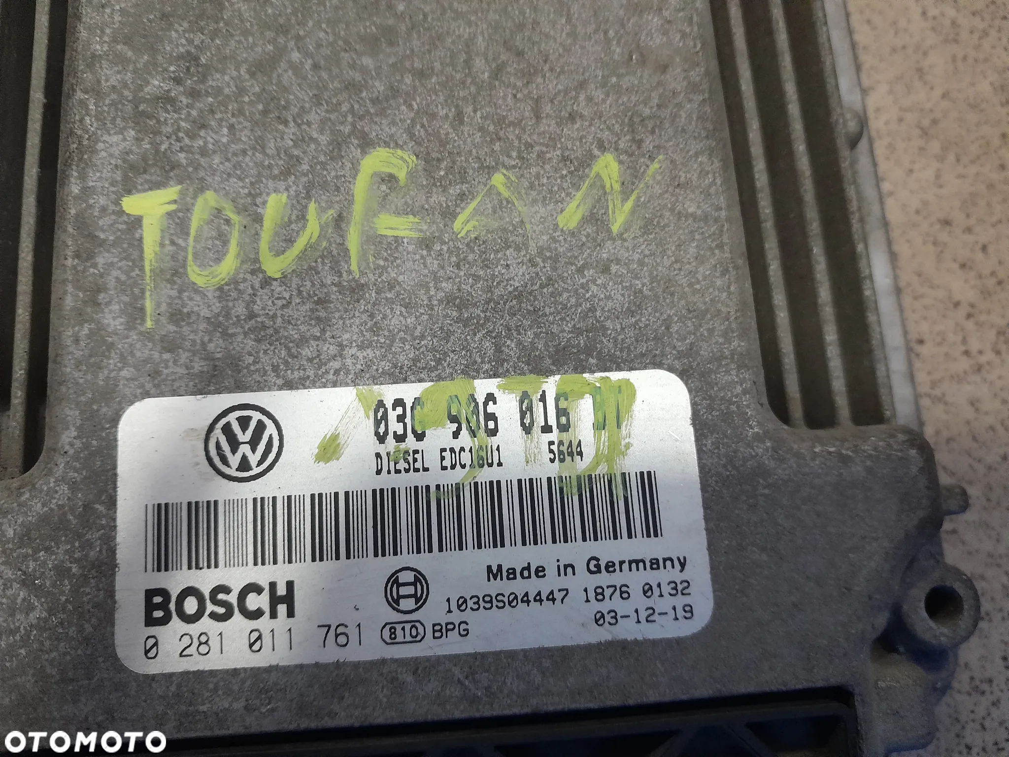Sterownik silnika VW Touran 1.9 TDI 03G906016BT - 2