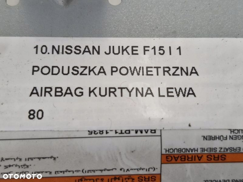 NISSAN JUKE F15 I 1 PODUSZKA POWIETRZNA AIRBAG KURTYNA LEWA - 6