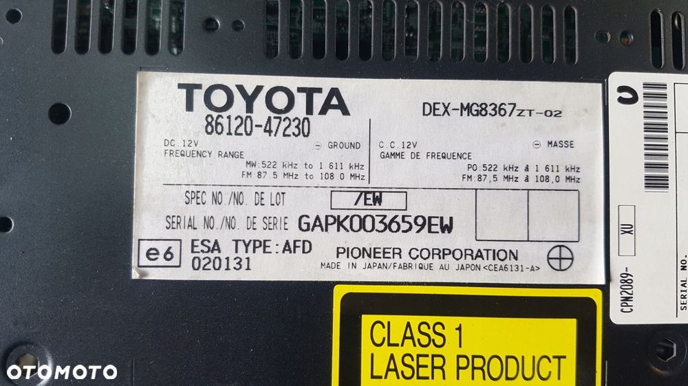 toyota prius ii 03-09 radio - 5
