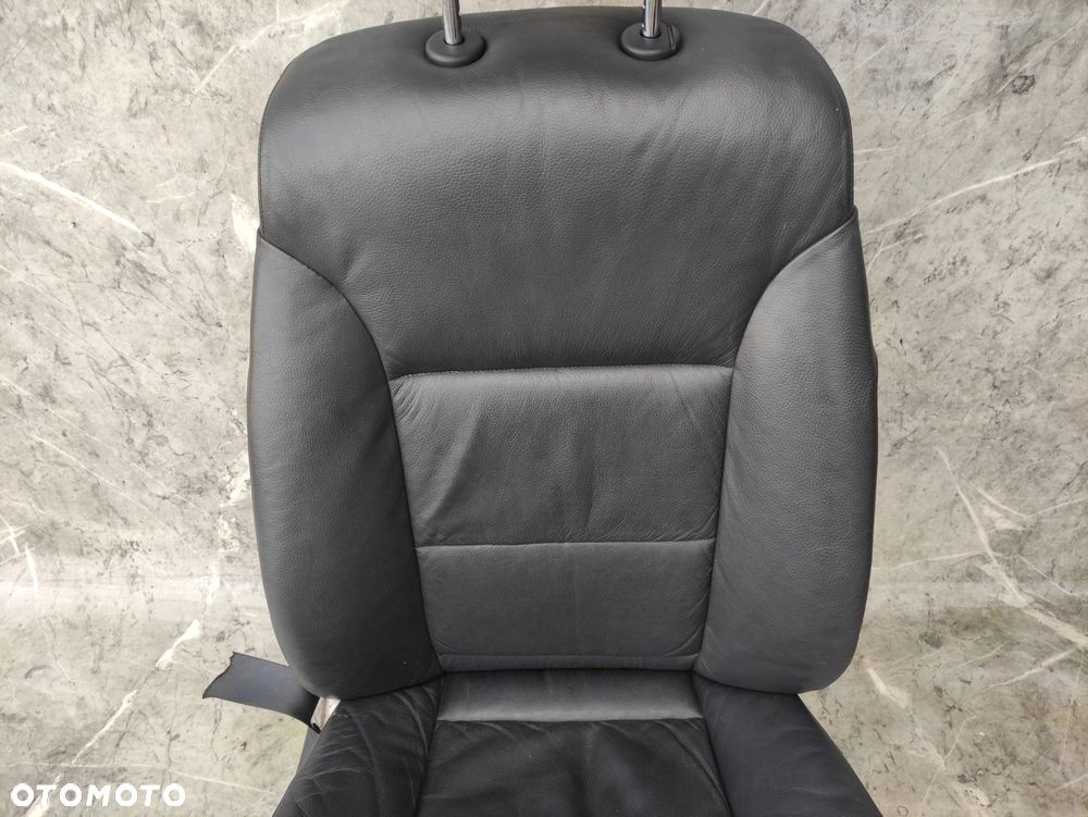 FOTEL PRAWY PRZÓD PRZEDNI BMW E60 E61 CZARNA SKÓRA GRZANY - 3