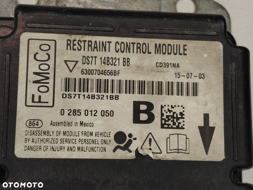 MODUŁ PODUSZEK POWIETRZNYCH SENSOR AIRBAG FORD MONDEO MK5 DS7T14B321BB - 5