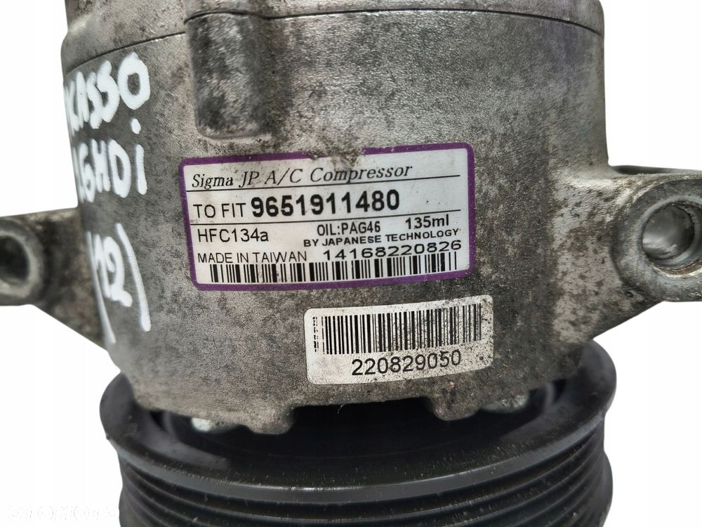SPRĘŻARKA KLIMATYZACJI Citroen C4 Picasso 307 1.6 HDi 9651911480 - 9
