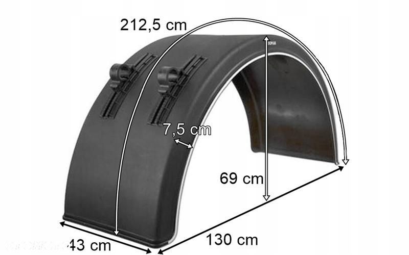 nadkole błotnik plastikowy tylny 430mm z mocowaniem - 2