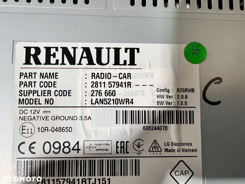 Nawigacja Radio CLIO LAN5210WR4 281157941R - 2