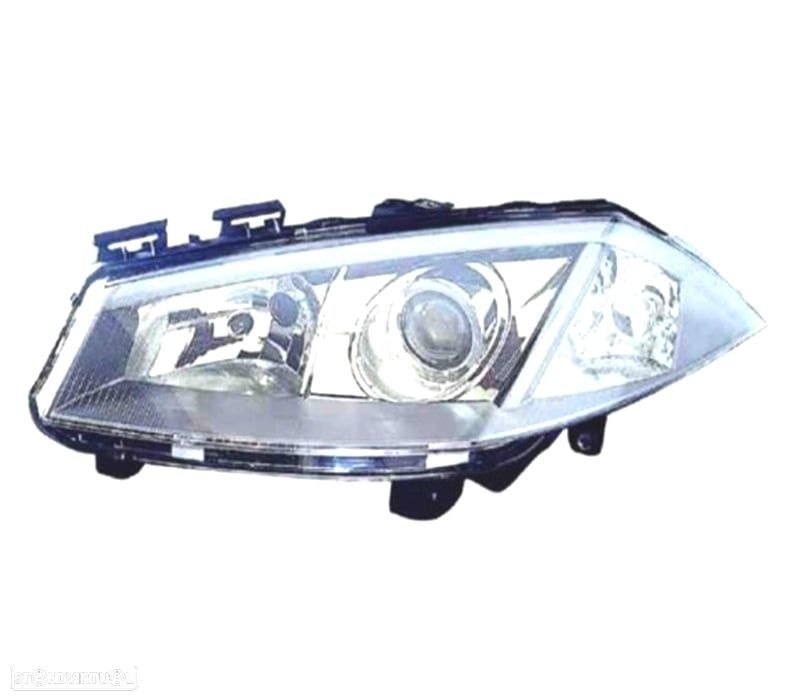 FAROL OPTICA ESQUERDA XENON PARA RENAULT MEGANE 2 02-05 CROMADO - 1