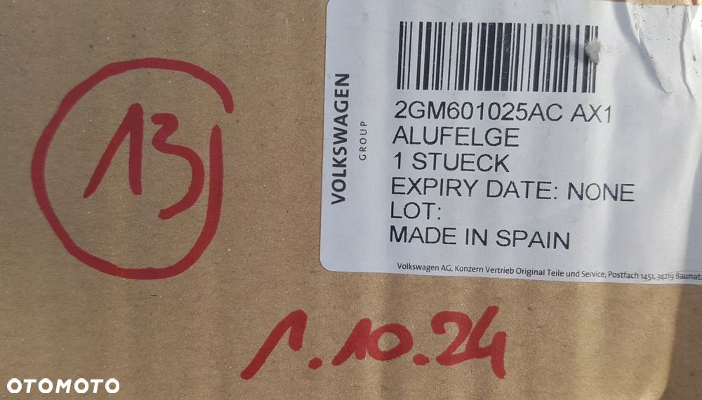 vw t-cross felga aluminiowa 7j 18 cali et39 2gm601025ac - 8
