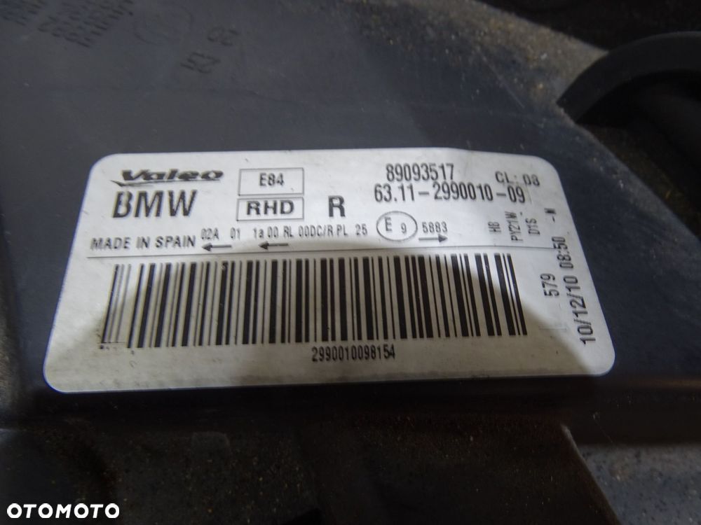LAMPA PRAWA PRZEDNIA XENON BMW X1 E84 OE 2990010 - 6