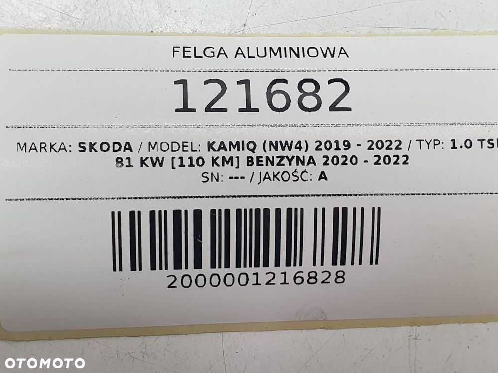 FELGA ALUMINIOWA 18 7J ET39 5X100 SKODA KAMIQ 657601025A - 10