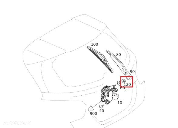 MERCEDES WIELE MODELI Nakretka ramienia wycieraczki M8 OE - 2