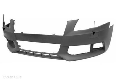 Bara fata Audi A4/S4 (B8) Sedan/Avant, 11.2007-10.2011, grunduita, cu gauri pentru spalatoare faruri, 8K0807105A - 1