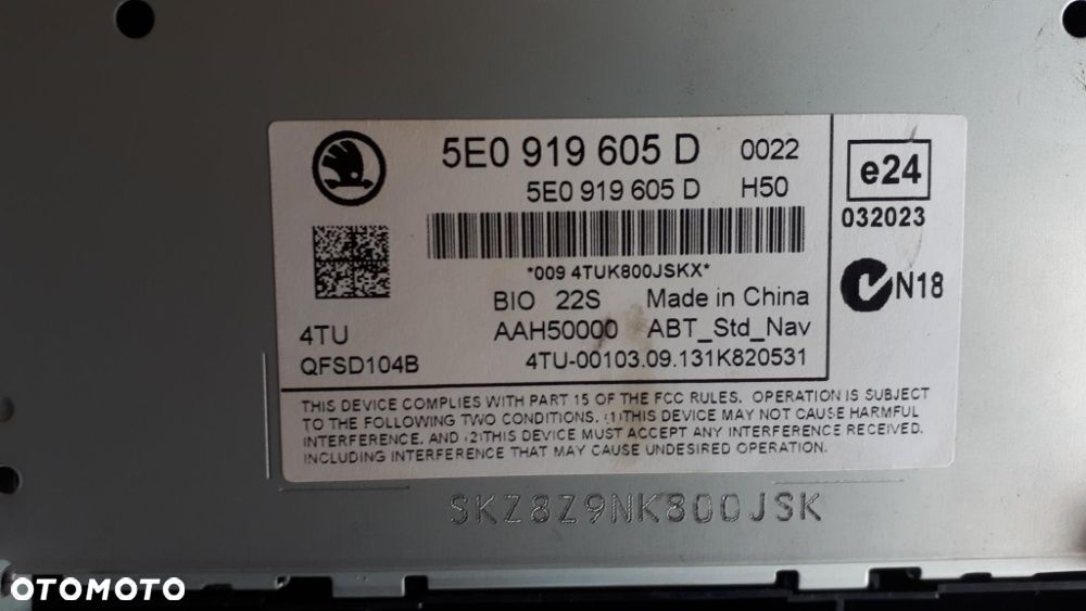 Radio Nawigacja Skoda Octavia 3 III Wyświetlacz Czytnik Multimedia Napęd - 5