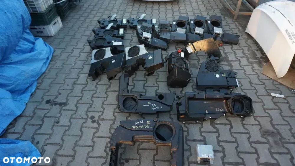 SPRZĘT AUDIO ORYGINALNY FABRYCZNY SUBWOOFER OBUDOWA GŁOŚNIKA DRZWI LEWA PRAWA STRONA AUDI A6 C6 A5 SPORTBACK A4 B8 - 1