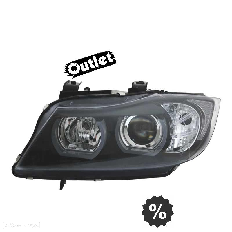 R014101C1 FARÓIS XENON BMW E90 E91 05-08 ANGEL EYES U LED 3D FUNDO PRETO - 8