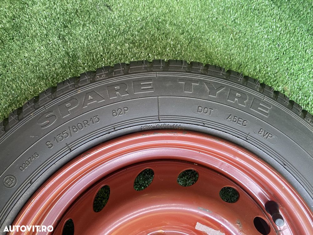 Roata rezerva originala Fiat 500 Lancia 4X98 cu anvelopa 135 80 13 - 3
