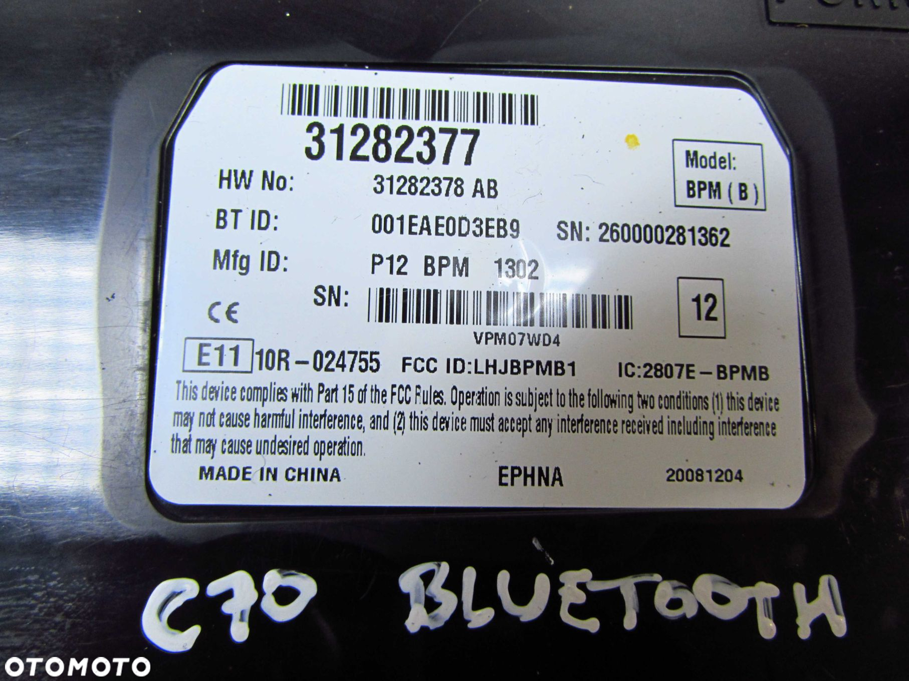 VOLVO S40 V50 C30 C70 LIFT 06-13 MODUL STEROWNIK BLUETOOTH 31282377 31282378AB - 5