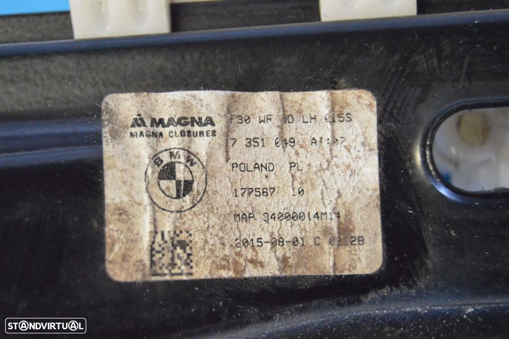 MOTOR SISTEMA ELEVADOR VIDROS TRASEIRO TRÁS ESQUERDO 7351049 BMW SERIE 3 F30 F31 F80 - 5