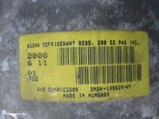 Compressor AC 3M5M19D629KF FORD FOCUS 2 FASE 2  2008 1.6TDCI 110CV 5P VERMELHO  DIESEL FORD FOCUS 2 2008 1.6 Tdci 109CV 5P CINZA ESCURO DIESEL FORD FOCUS 2 SW FASE 2 2010 1.6TDCI 90CV 5P PRETO DIESEL - 3
