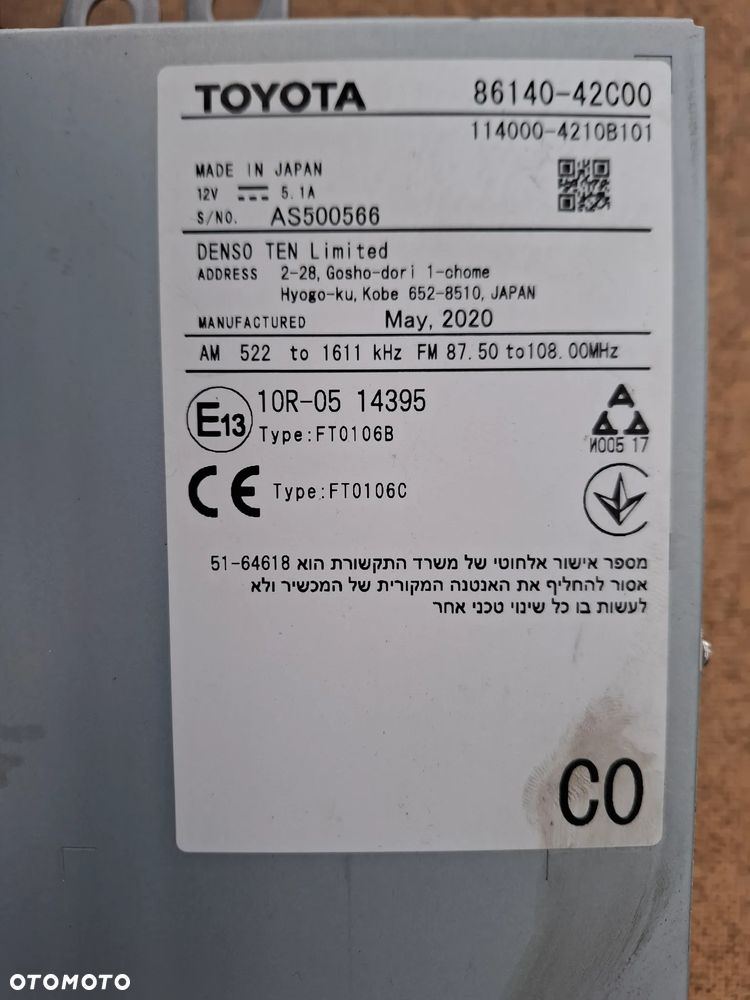 TOYOTA RAV4 V RADIO 86140-42C00 - 5