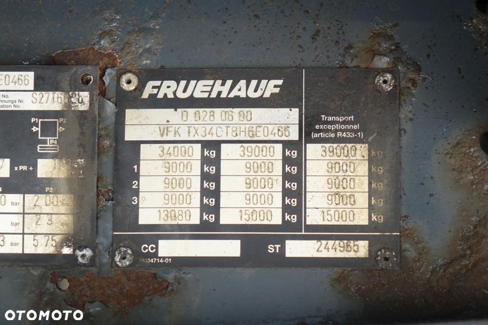 Fruehauf FIRANKA STANDARD / OSIE SMB / PODŁOGA SZYNA DESKA / KOSZ NA KOŁO ZAPASOWE - 30