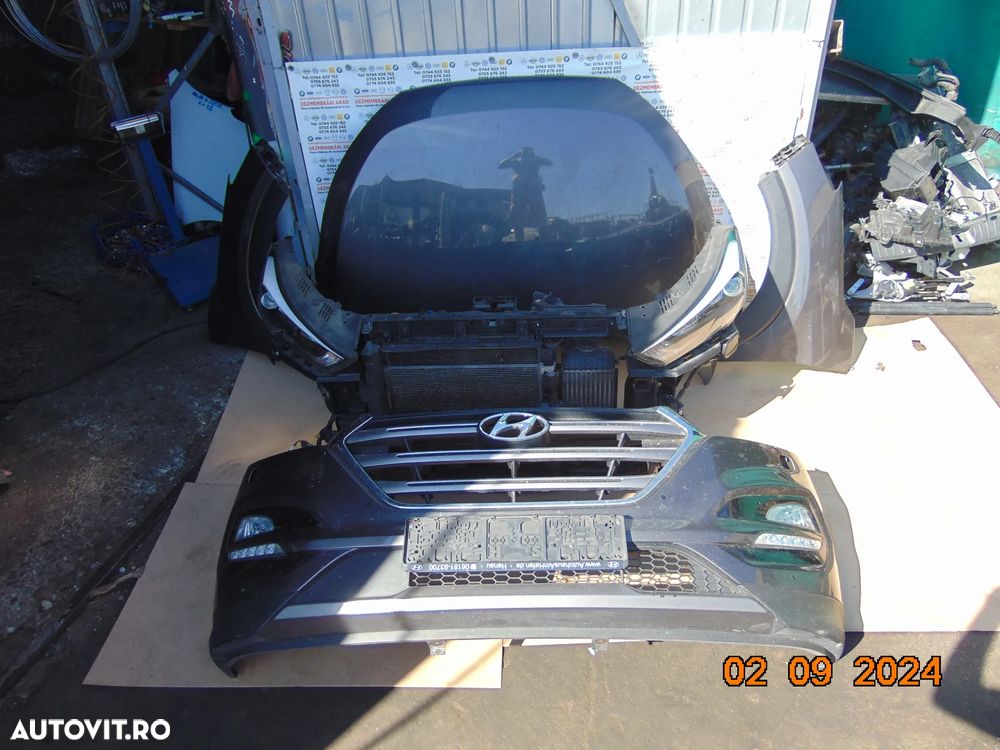 Fata completa Hyundai Tucson 2014-2015 bara fata trager aripi faruri capota radiatoare armatura ven - 1