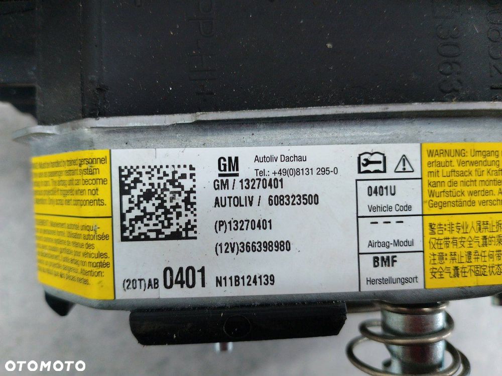 PODUSZKA KIEROWCY, AIRBAG OPEL INSIGNIA A 608323500 13270401 - 2