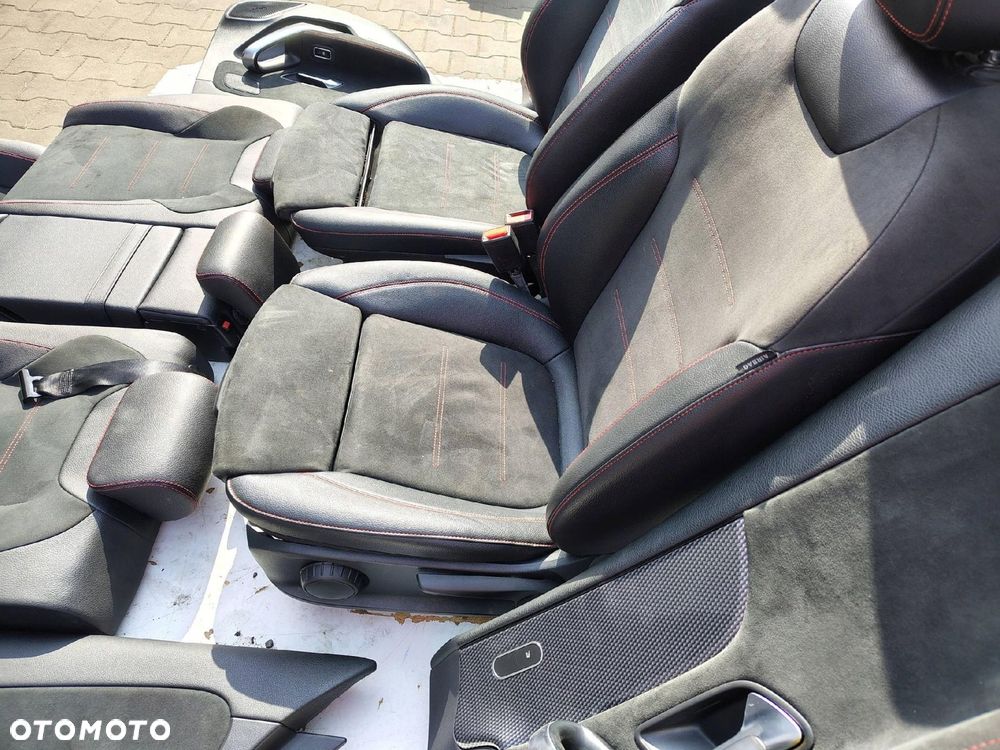 FOTEL KANAPA CZARNA SKÓRA KOMPLET BOCZKI MERCEDES A KLASA SEDAN W177 V177 - 11