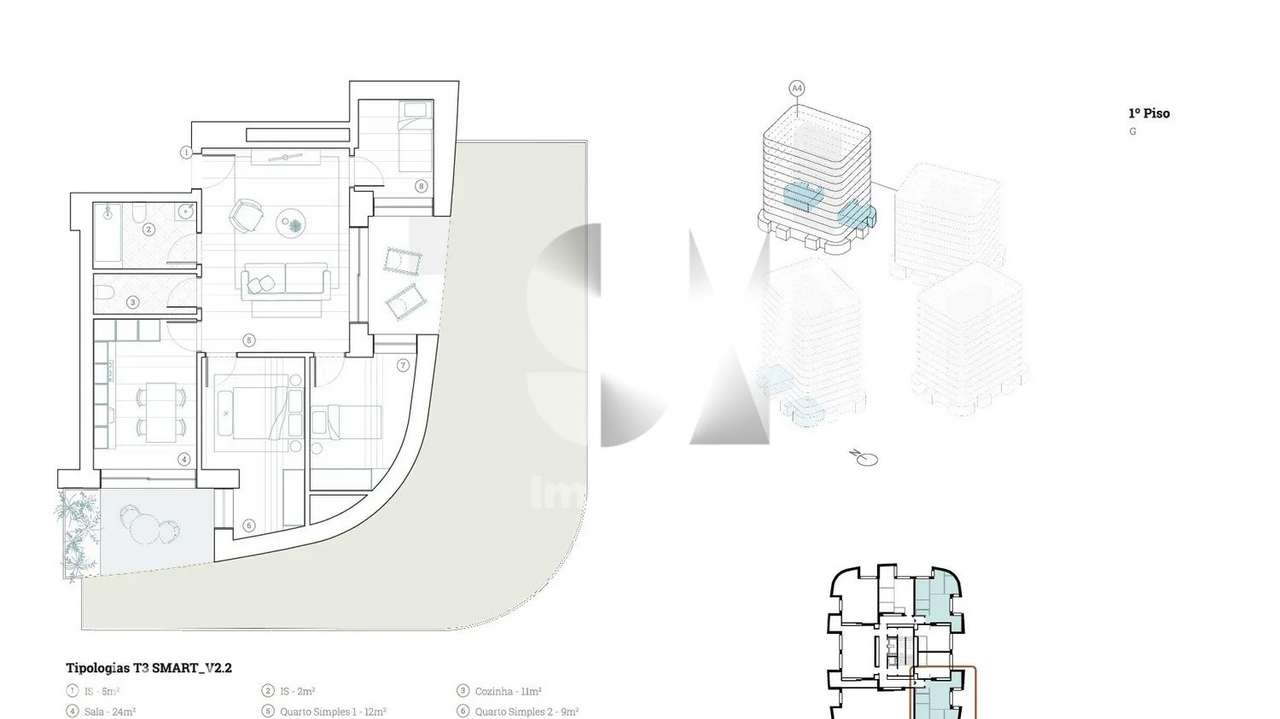 T3 Smart com Varanda | Lake Towers – Arca d’Água, Porto - Grande imagem: 2/8