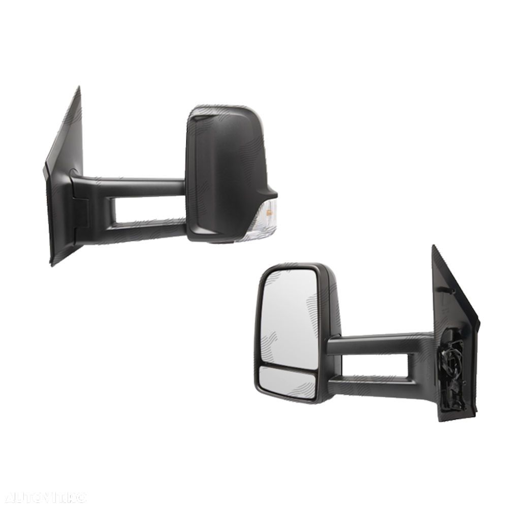 Oglinda exterioara Mercedes Sprinter 209-524 (W906) 07.2006-2017, VW Crafter (2E) 12.2005-04.2017, stanga/dreapta, Crom, electrica, Cu incalzire la amundoua oglinzi, carcasa neagra, Convex, View Max, 50655 - 1