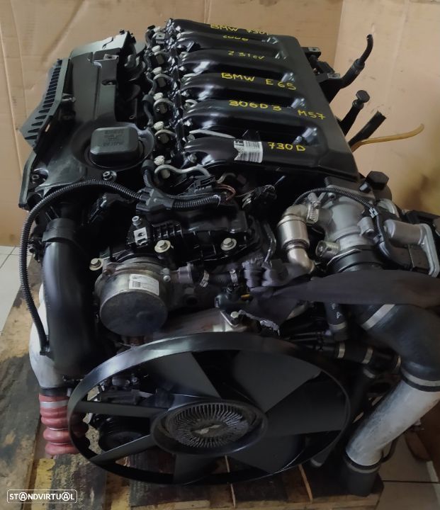 Motor Bmw 730D 231cv E65 M57 306D3 bloco aluminio caixa velocidades 6HP26 - 2