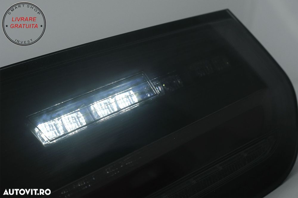 Stopuri LED BAR BMW Seria 3 F30 (2011-2019) Negru Fumuriu LCI Design cu Semnal Din- livrare gratuita - 8