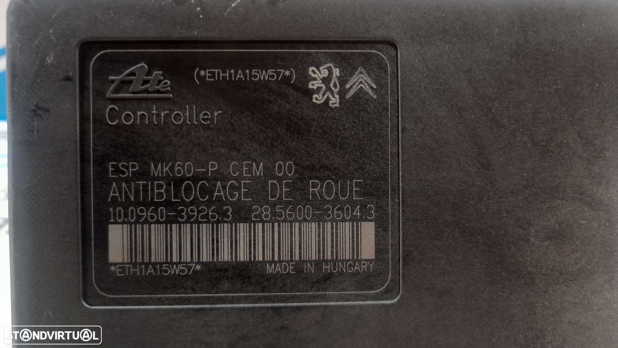 ABS MODULO BLOCO HIDRAULICO 9674415980 10020604234 100206 04234 10096039263 100960 39263 285600 36043 06540826434105 CITROEN DS3 DS 3 1.6 HDI 92CV INJEÇÃO BOSCH 9HP 9H06 10JBOL - 8