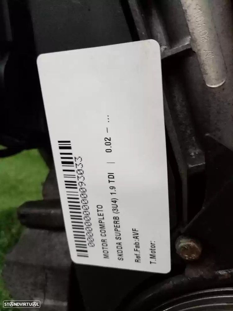 MOTOR COMPLETO SKODA SUPERB I 2005 -AVF - 1