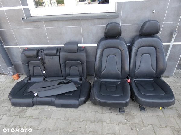 AUDI A4 B8 FOTELE PRZÓD KANAPA TYŁ CZARNA SKÓRA KOMPLET GORLICE