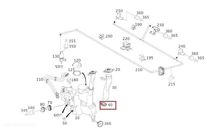 MERCEDES ML W164 Uszczelka szyjki zbiornika spryskiwaczy OE - 2