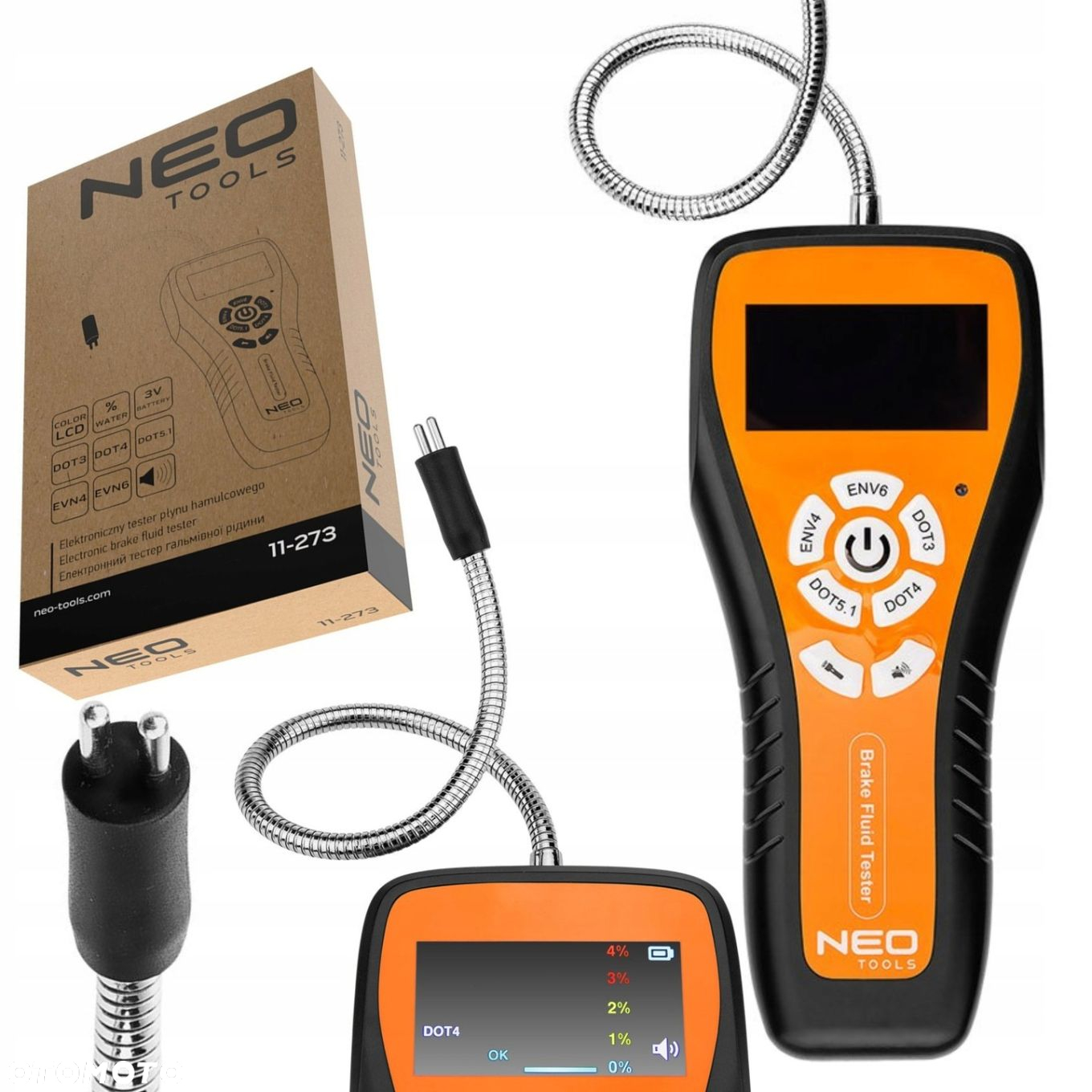 NEO ELEKTRONICZNY TESTER PŁYNU HAMULCOWEGO DOT3 DOT4 DOT5 EVN4 EVN6 11-273 - 15